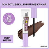 Maybelline Super Lock Brow Glue Deep Brown: 24H Long Lasting Eyebrow Mascara for Shaping, Styling & Tinting