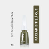 Flormar Nail Enamel 454 Army Glam - Long-Lasting Nail Polish with Nourishing Formula