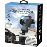 QI Certified Wireless Charging Air Vent Cradle Mount 10W with Auto Sensor Grips