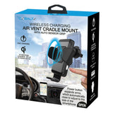 QI Certified Wireless Charging Windshield Dash Cradle Mount 10W with Auto Sensor Grips