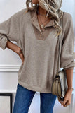 Quarter Buttoned Long Sleeve Blouse For women all sizes