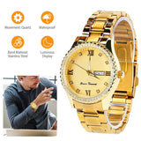 Quartz Watch Luxury Crystal Rhinestone Gold Steel