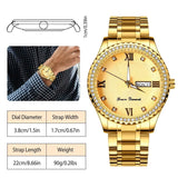 Quartz Watch Luxury Crystal Rhinestone Gold Steel