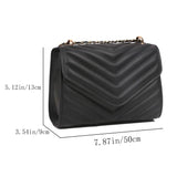 Quilted Pattern Flap Chain Square Bag