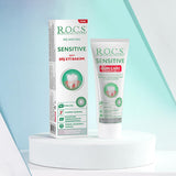 Rocs Sensitive: Powerful Teeth Sensitivity Relief & Gum Care Toothpaste - Calcium Hydroxyapatite, Xylitol - Natural Formula