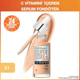 Maybelline Super Stay Skin Tint Foundation: Lightweight Vitamin C Formula for Radiant, All-Day Coverage - Brightening Skin Tint Foundation