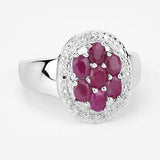 1.54 Carat Genuine Ruby .925 Sterling Silver Ring