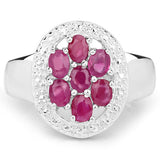 1.54 Carat Genuine Ruby .925 Sterling Silver Ring