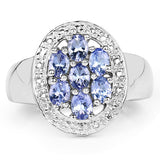 1.19 Carat Genuine Tanzanite .925 Sterling Silver Ring