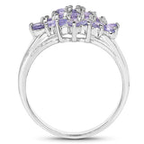 1.61 Carat Genuine Tanzanite .925 Sterling Silver Ring
