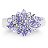 1.61 Carat Genuine Tanzanite .925 Sterling Silver Ring