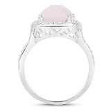 5.80 Carat Genuine Rose Quartz .925 Sterling Silver Ring