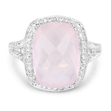 5.80 Carat Genuine Rose Quartz .925 Sterling Silver Ring