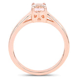 0.70 Carat Genuine Morganite .925 Sterling Silver Ring