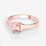 0.70 Carat Genuine Morganite .925 Sterling Silver Ring