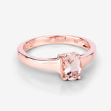 0.70 Carat Genuine Morganite .925 Sterling Silver Ring