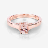 0.70 Carat Genuine Morganite .925 Sterling Silver Ring