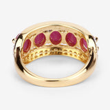 1.74 Carat Genuine Ruby and White Diamond .925 Sterling Silver Ring