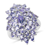 5.27 Carat Genuine Tanzanite .925 Sterling Silver Ring