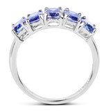 2.65 Carat Genuine Tanzanite .925 Sterling Silver Ring