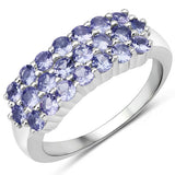 1.54 Carat Genuine Tanzanite .925 Sterling Silver Ring