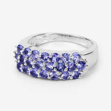1.54 Carat Genuine Tanzanite .925 Sterling Silver Ring