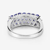 1.54 Carat Genuine Tanzanite .925 Sterling Silver Ring