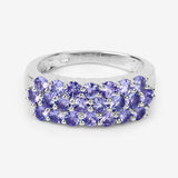 1.54 Carat Genuine Tanzanite .925 Sterling Silver Ring