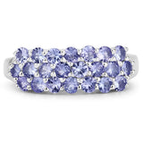 1.54 Carat Genuine Tanzanite .925 Sterling Silver Ring