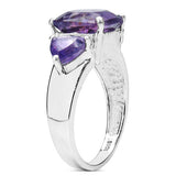 4.10 Carat Genuine Amethyst .925 Sterling Silver Ring