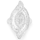 1.22 Carat Genuine White Diamond .925 Sterling Silver Ring