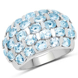 5.51 Carat Genuine Blue Topaz .925 Sterling Silver Ring