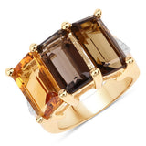8.17 Carat Genuine Multi Stones .925 Sterling Silver Ring