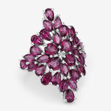 7.52 Carat Genuine Rhodolite .925 Sterling Silver Ring