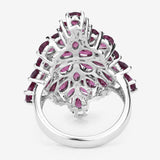 7.52 Carat Genuine Rhodolite .925 Sterling Silver Ring