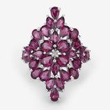 7.52 Carat Genuine Rhodolite .925 Sterling Silver Ring
