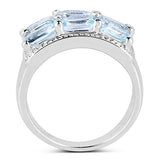 3.60 Carat Genuine Blue Topaz .925 Sterling Silver Ring