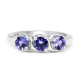 1.05 Carat Genuine Tanzanite .925 Sterling Silver Ring