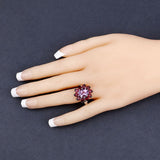 5.65 Carat Genuine Amethyst and Rhodolite .925 Sterling Silver Ring