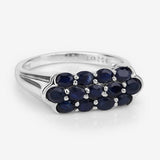 2.60 Carat Genuine Blue Sapphire .925 Sterling Silver Ring