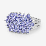2.03 Carat Genuine Tanzanite .925 Sterling Silver Ring