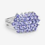 2.03 Carat Genuine Tanzanite .925 Sterling Silver Ring