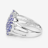 2.03 Carat Genuine Tanzanite .925 Sterling Silver Ring