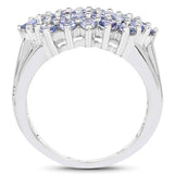2.03 Carat Genuine Tanzanite .925 Sterling Silver Ring