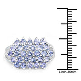 2.03 Carat Genuine Tanzanite .925 Sterling Silver Ring