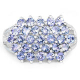 2.03 Carat Genuine Tanzanite .925 Sterling Silver Ring