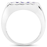 1.75 Carat Genuine Tanzanite .925 Sterling Silver Ring