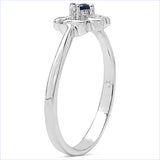 0.07 Carat Genuine Blue Sapphire .925 Sterling Silver Ring