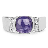 2.80 Carat Genuine Tanzanite .925 Sterling Silver Ring