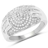 1.15 Carat Genuine White Diamond .925 Sterling Silver Ring